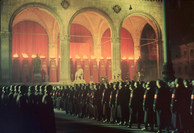 6.) SS troops taking a loyalty oath in Munich, 1938.