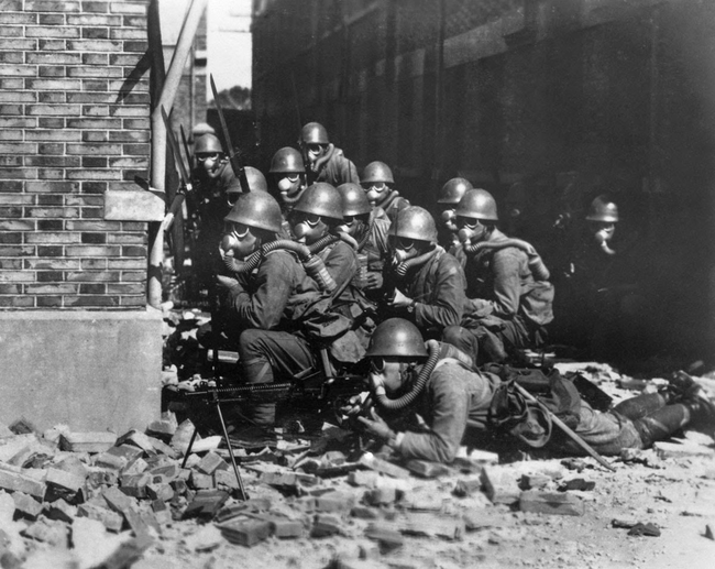 19.) Japanese Special Naval Landing Forces during the battle of Shanghai, 1937.