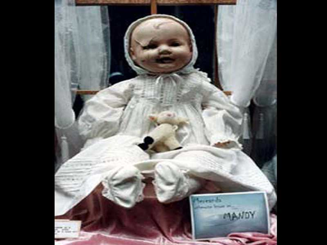 5.) The Mandy Doll was made in England in 1910. Its former owner would hear the doll crying in the nights and when she donated it to the museum in British Columbia, employees say they hear footsteps around the doll and cameras malfunction. They even say that Mandy has been known to vandalize the other dolls in the same display as her.