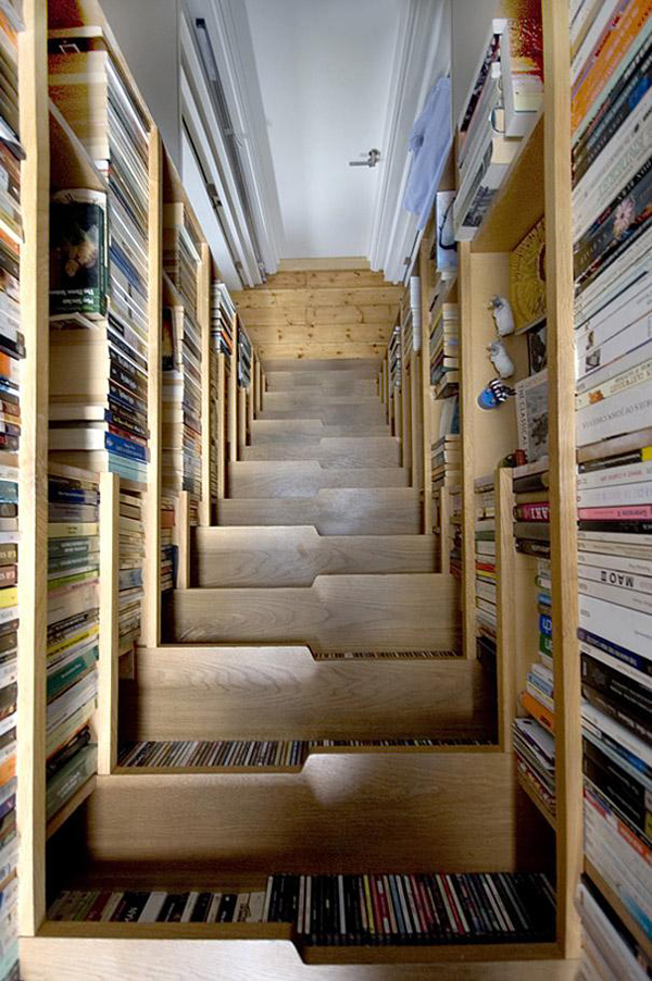 6. The bookcase that's also a staircase - brilliant.