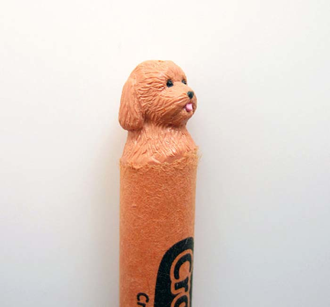 5.) Custom dog carving.