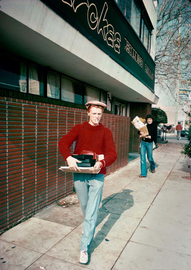 8.) David Bowie on his way to a recording session.