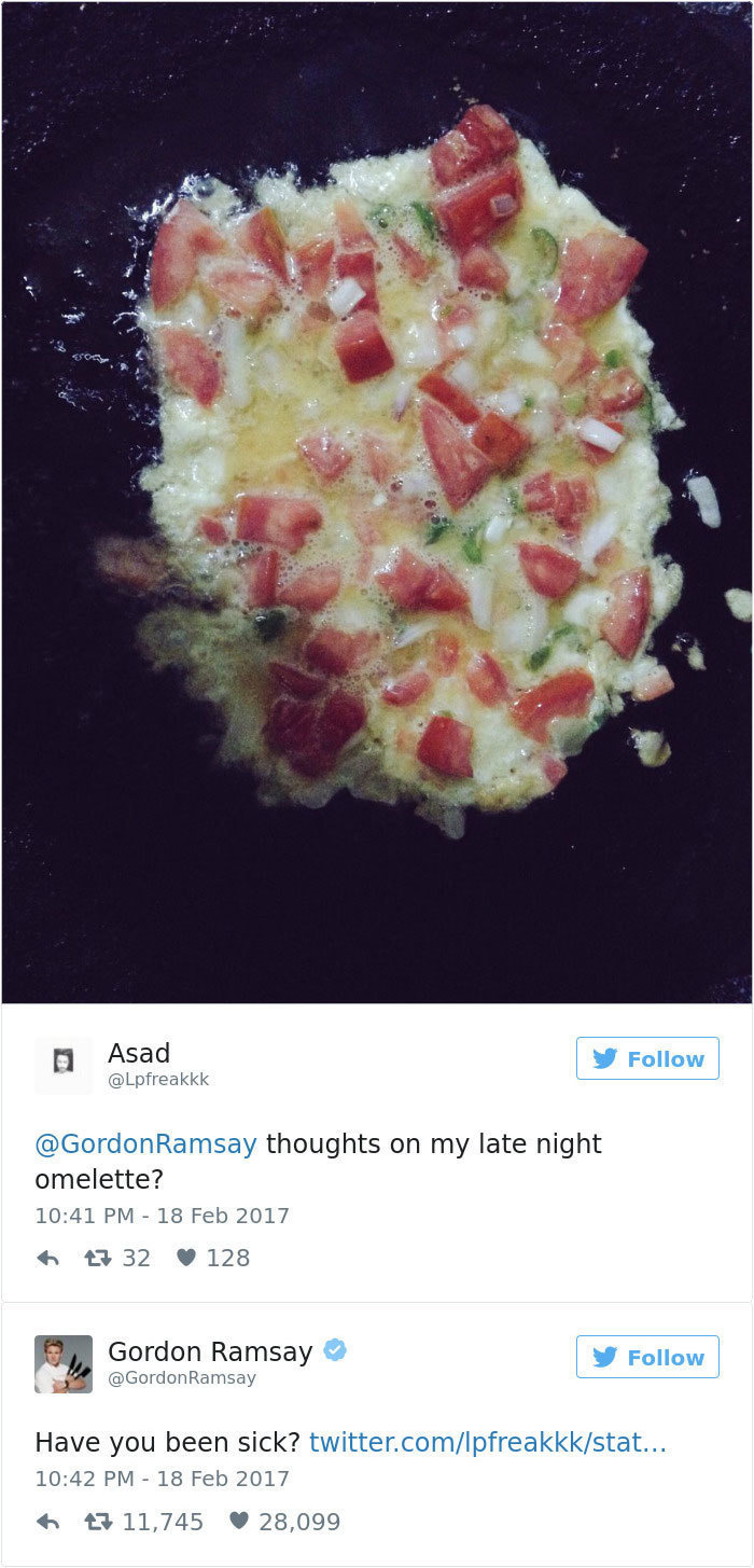 Wouldn't it have been better to send him the photo once it was cooked?